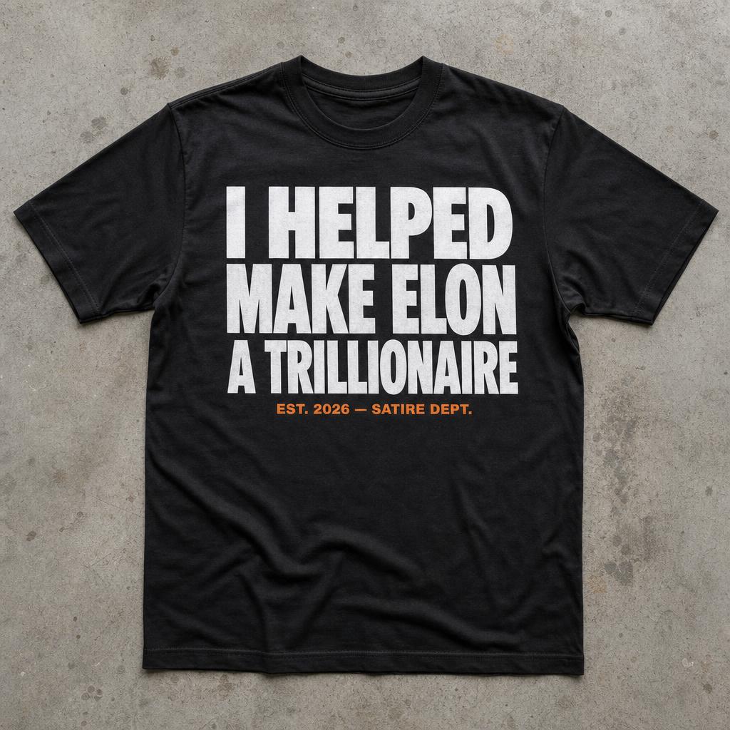 I Helped Make Elon a Trillionaire — black tee
